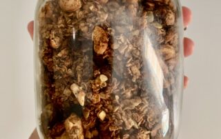 Jar of homemade granola